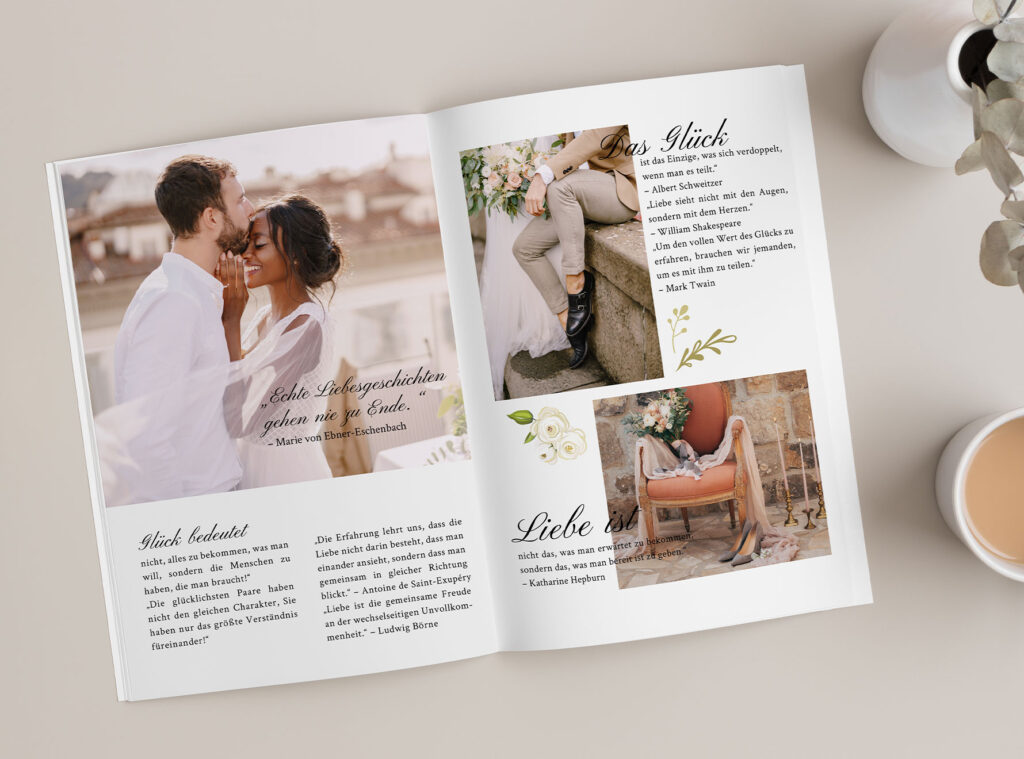 Fotobuch Überschriften: Emotional im Hochzeitsalbum